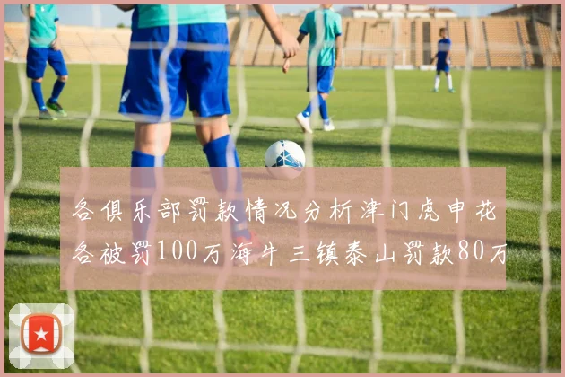 各俱乐部罚款情况分析津门虎申花各被罚100万海牛三镇泰山罚款80万